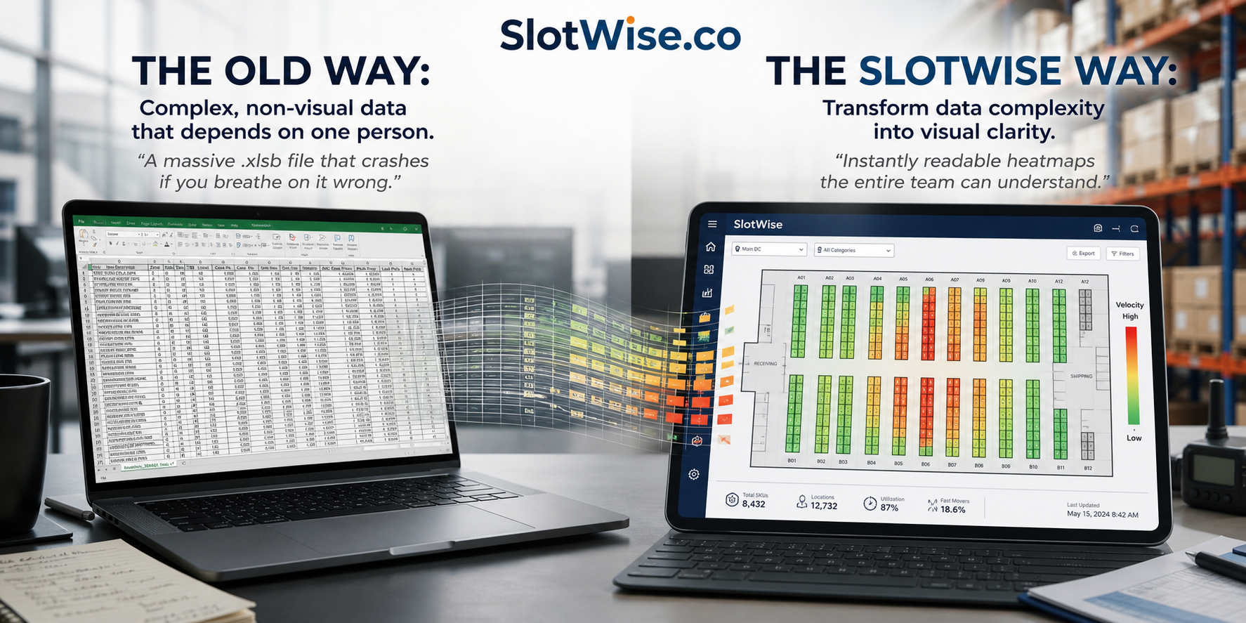 Warehouse heatmap visualization on SlotWise